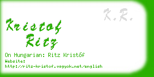 kristof ritz business card